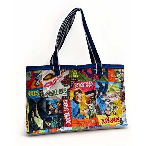 Handmade Handbags - Star Wars quilted Tote Bag Yarn Carrier Jedi Spock 21x10” Handmade